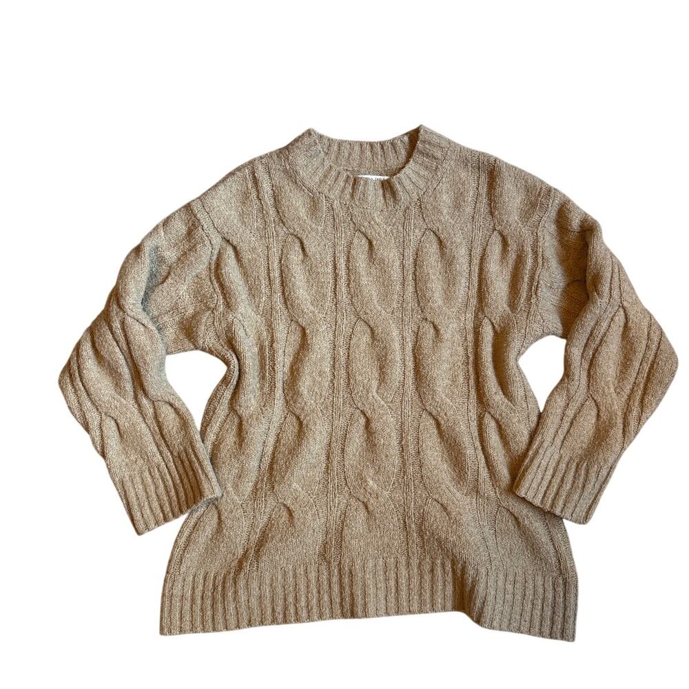 American Eagle Outfitters brown cable knit crew sweater‎ SIZE M